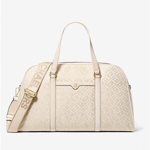 Michael Kors Jet Set Travel Extra-Large Metallic Logo Jacquard Weekender